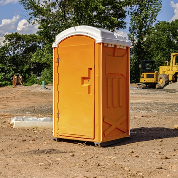 how often are the porta potties cleaned and serviced during a rental period in Lacy-Lakeview